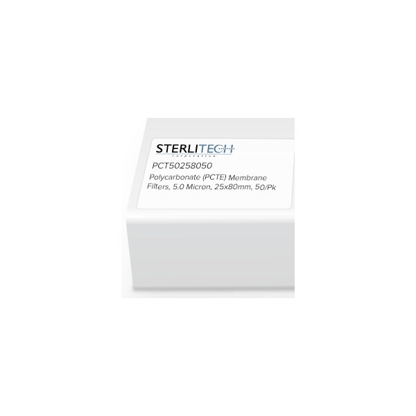 Polycarbonate (PCTE) Membrane Filters, 5.0 Micron, 25 x 80mm, PK50
